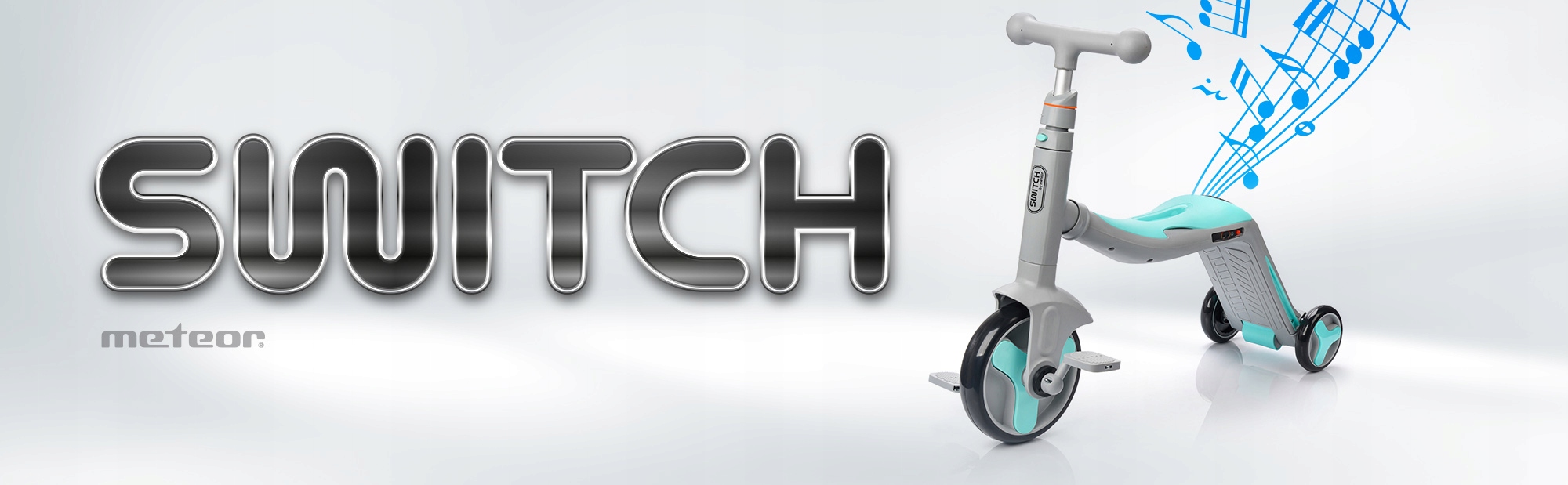 POJAZD ROWEREK HULAJNOGA METEOR SWITCH 3w1 grający Wiek dziecka 3 lata +