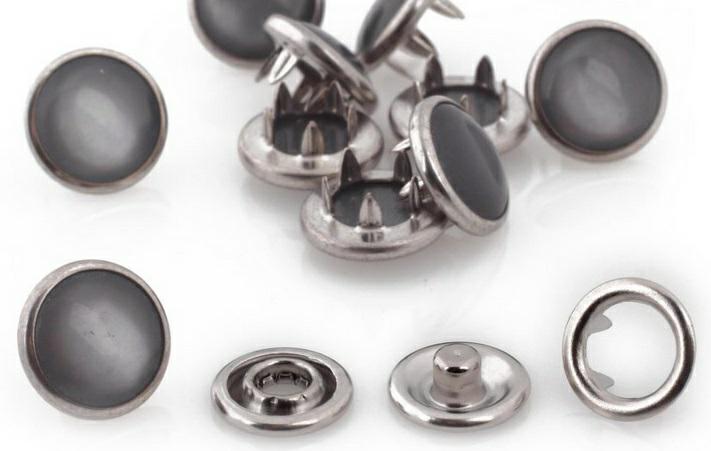 Cvoky druky kovové 10,5mm/200ks šedá Grey S105K717