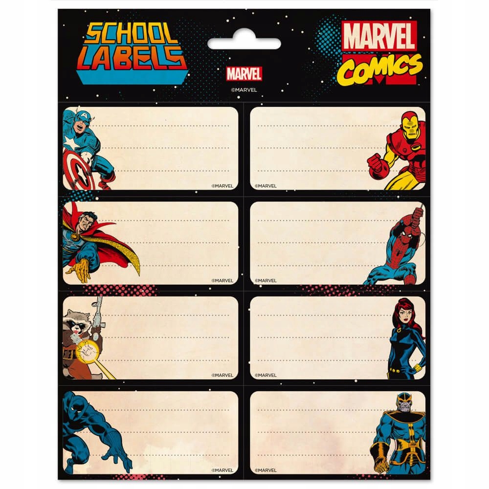 

Marvel Komiks Avengers postacie naklejki na zeszyt