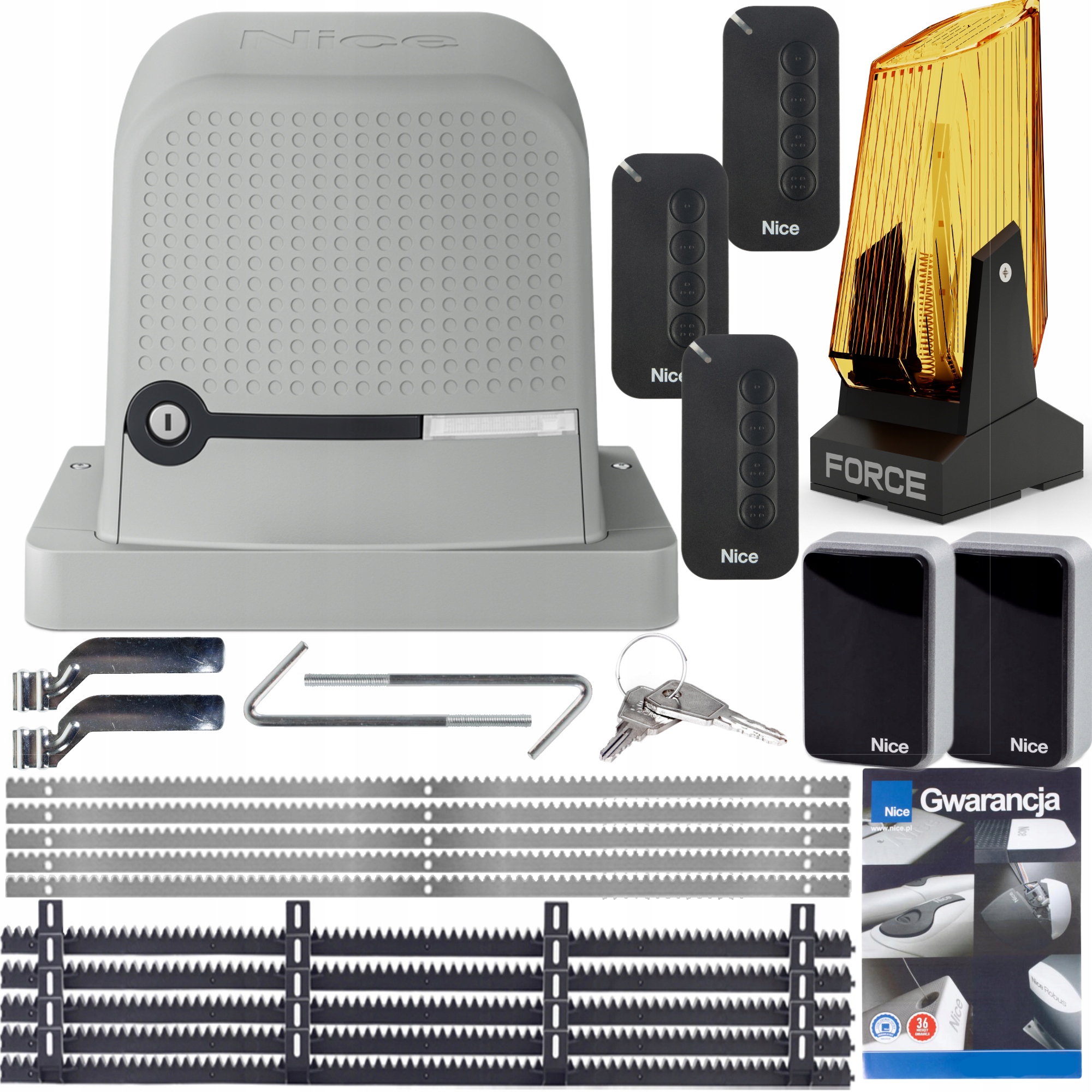 Set Pre Brány Nice Robus 600 3x Pilot MYGO4 Lampa Led
