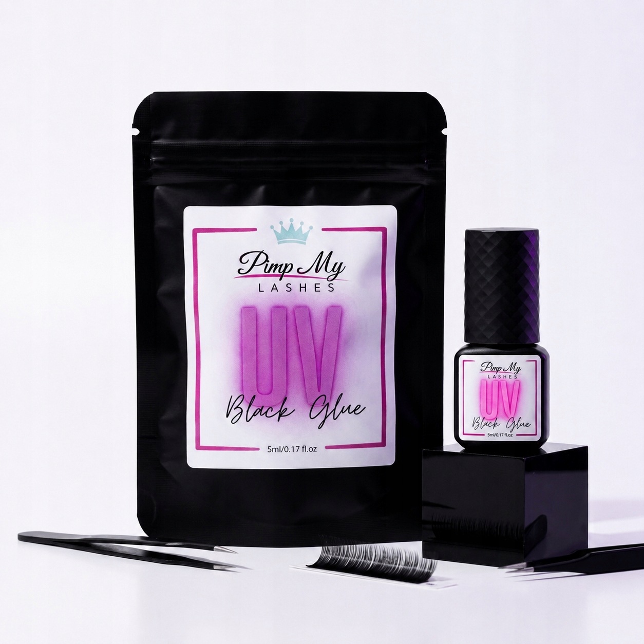 Klej do przedłużania rzęs Uv Black Glue 5 ml Pimp My Lashes