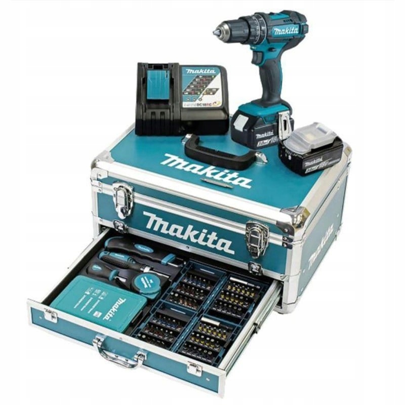 Makita DHP482RFX9 Wkrętarka udarowa Lxt 18V 2x3Ah 62Nm walizka