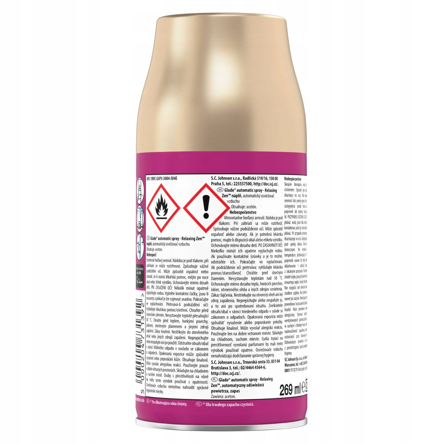 ZAPAS DO AUTOMATYCZNEGO ODŚWIEŻACZA POWIETRZA GLADE RELAXING ZEN 269ML Stan opakowania oryginalne