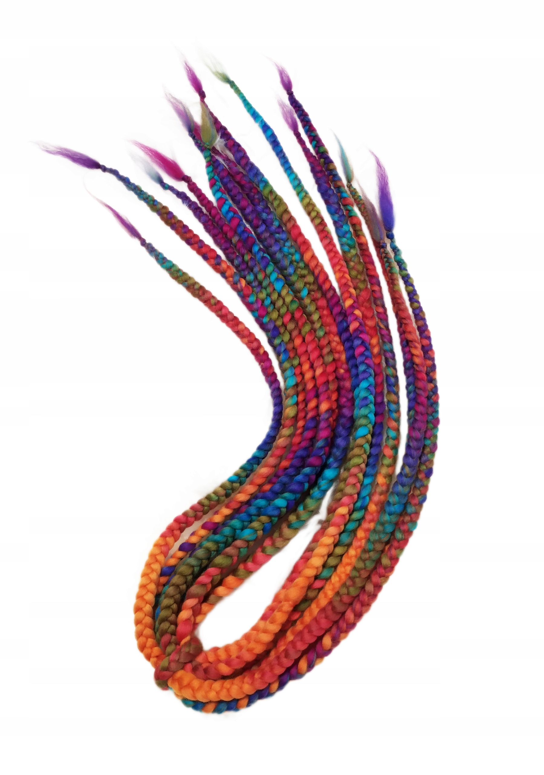 Vlněné copánky Opakovaně Použitelné, duhové, Duhové Copánky, 10 kusů