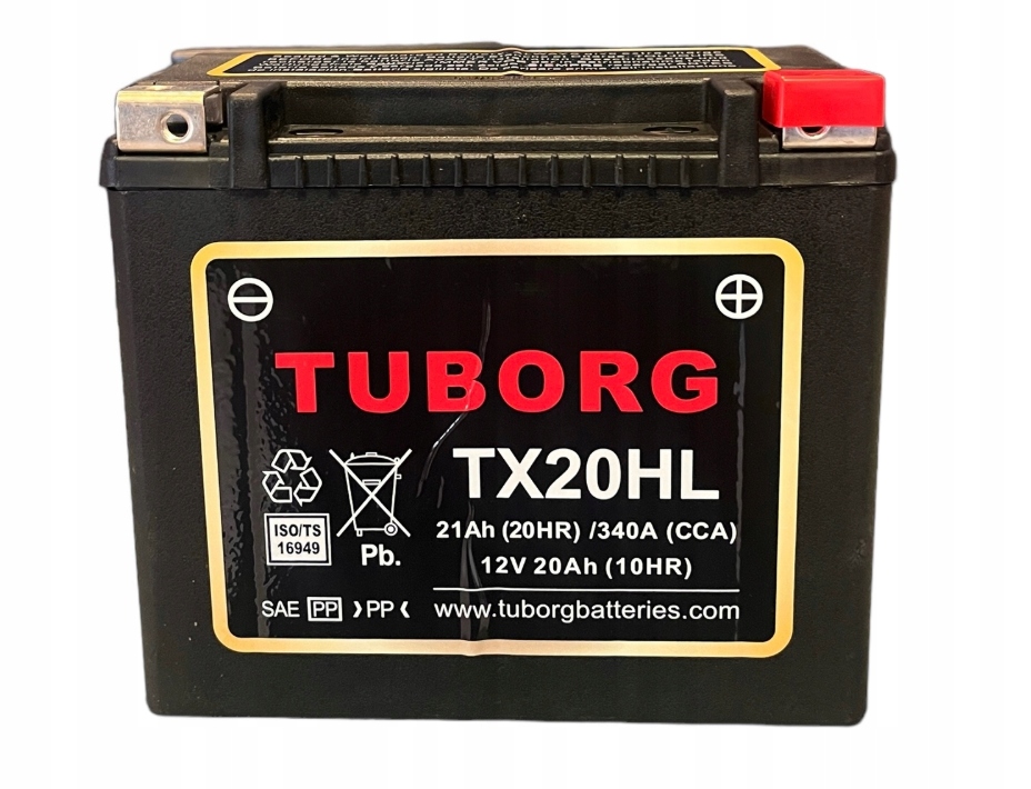 Mocny Akumulator Tuborg do Harley Indiana TX20HL YTX20HL GYZ20HL 21Ah 340A