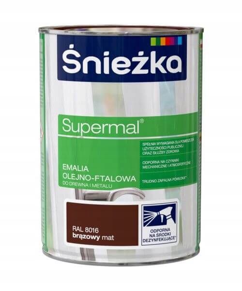 

Emalia Olejno-Ftalowa Supermal Brązowy Mat 0,8L