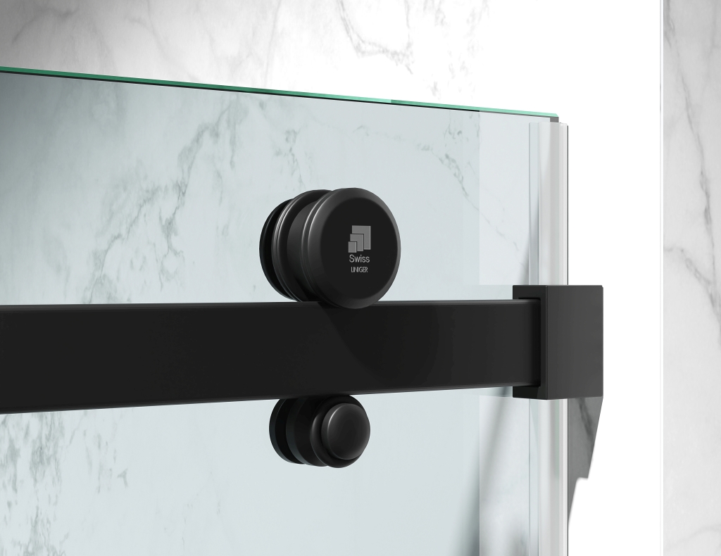 Drzwi Prysznicowe Przesuwne 8mm D20 Czarne 180cm Wysokość produktu 195 cm