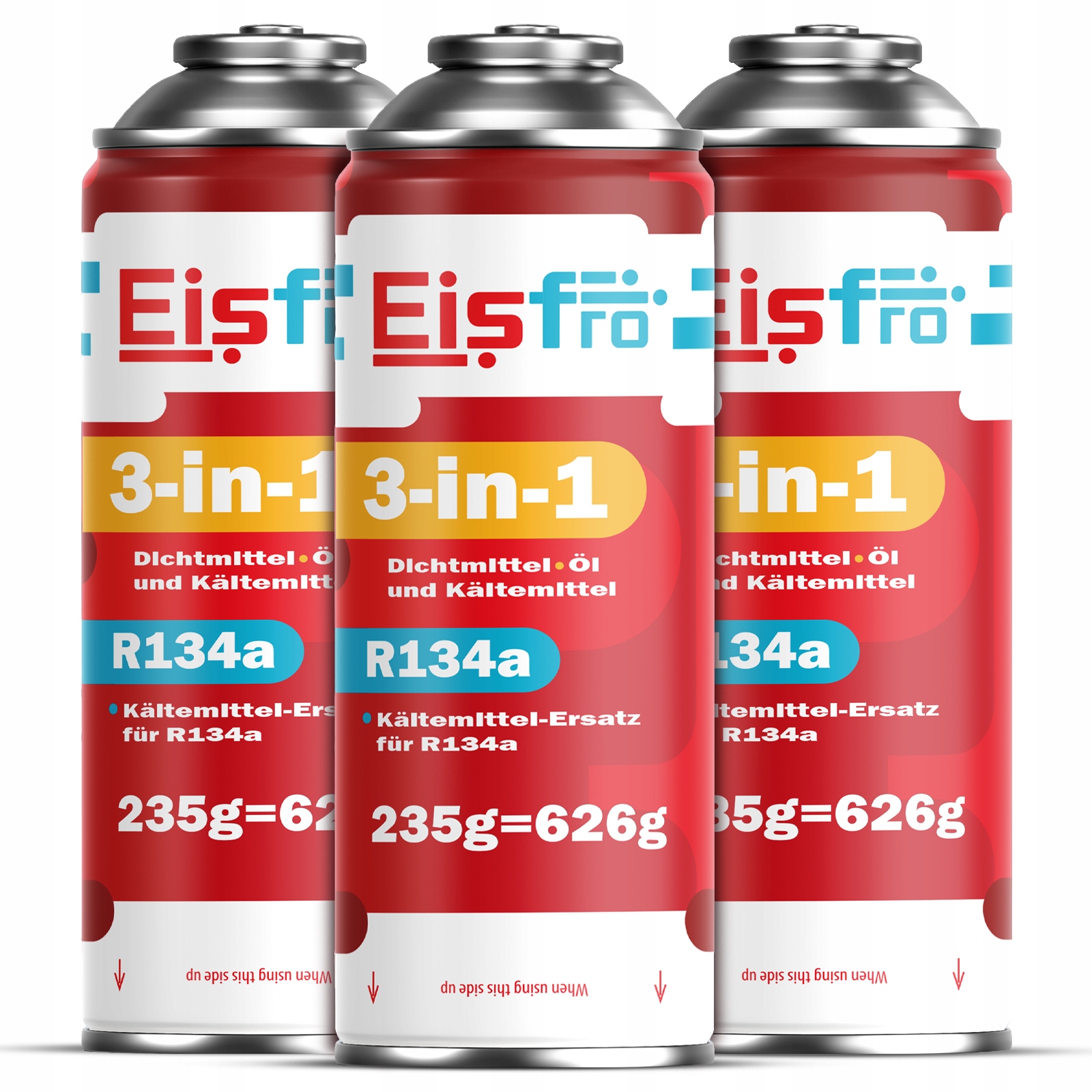 3x Gaz Do Klimatizace R134a chladivo 3v1 Olej Gaz Těsnění