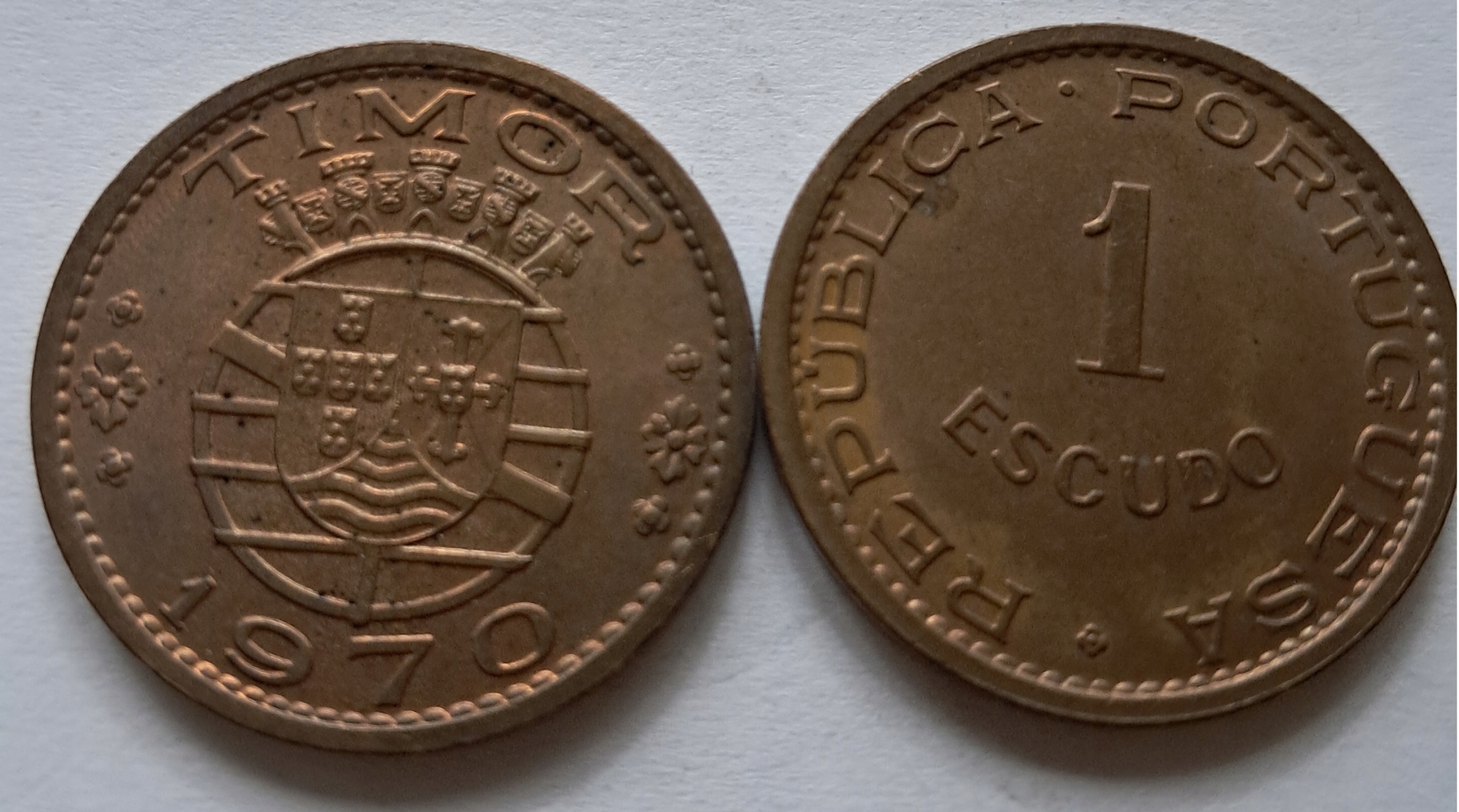 TIMOR 1 escudo 1970