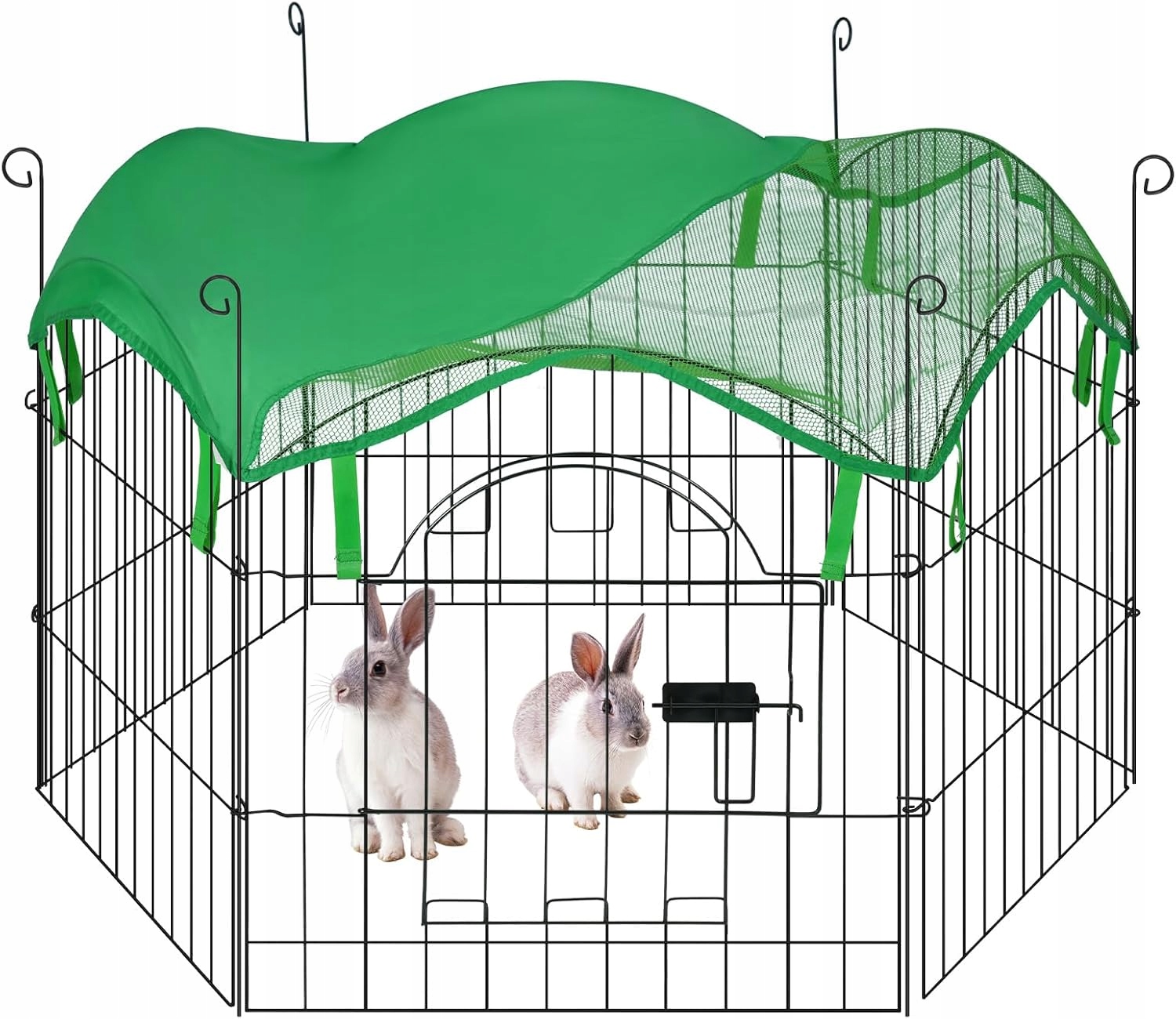 Levně Výběh Kotec Oplocení Pro Králíka Štěňata Kovový Skládací 6 Panelů