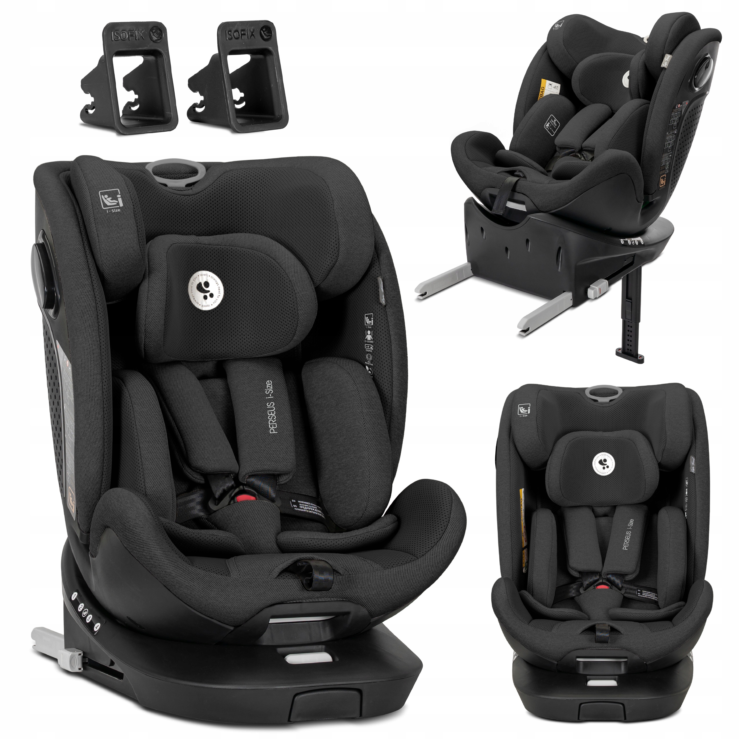 Fotelik obrotowy 360 z nogą I-size 0-36kg do 150cm Isofix Lorelli Perseus