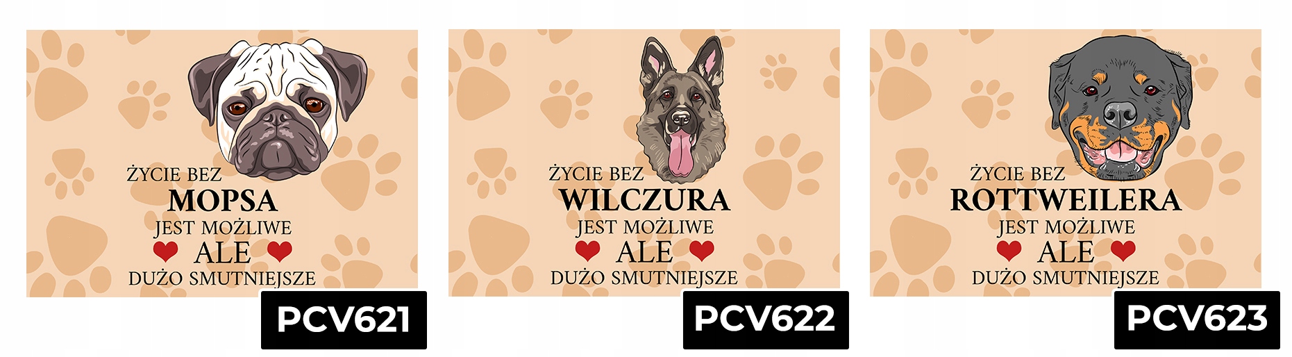 TABLICZKA PCV JASNO BRĄZOWY ŻYCIE BEZ WESTIE JEST MOŻLIWE ALE SMUTNE WZ Szerokość produktu 22 cm