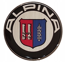 

Emblemat Logo Znaczek Srebrny-chrom 3D Alpina 50mm