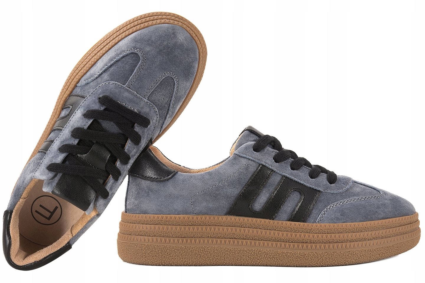 Filippo DP7114 Polobotky Tenisky Na Platformě Kožené, modrá, tmavě modrá 36