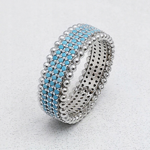 Stříbrný prsten osázený tyrkysem