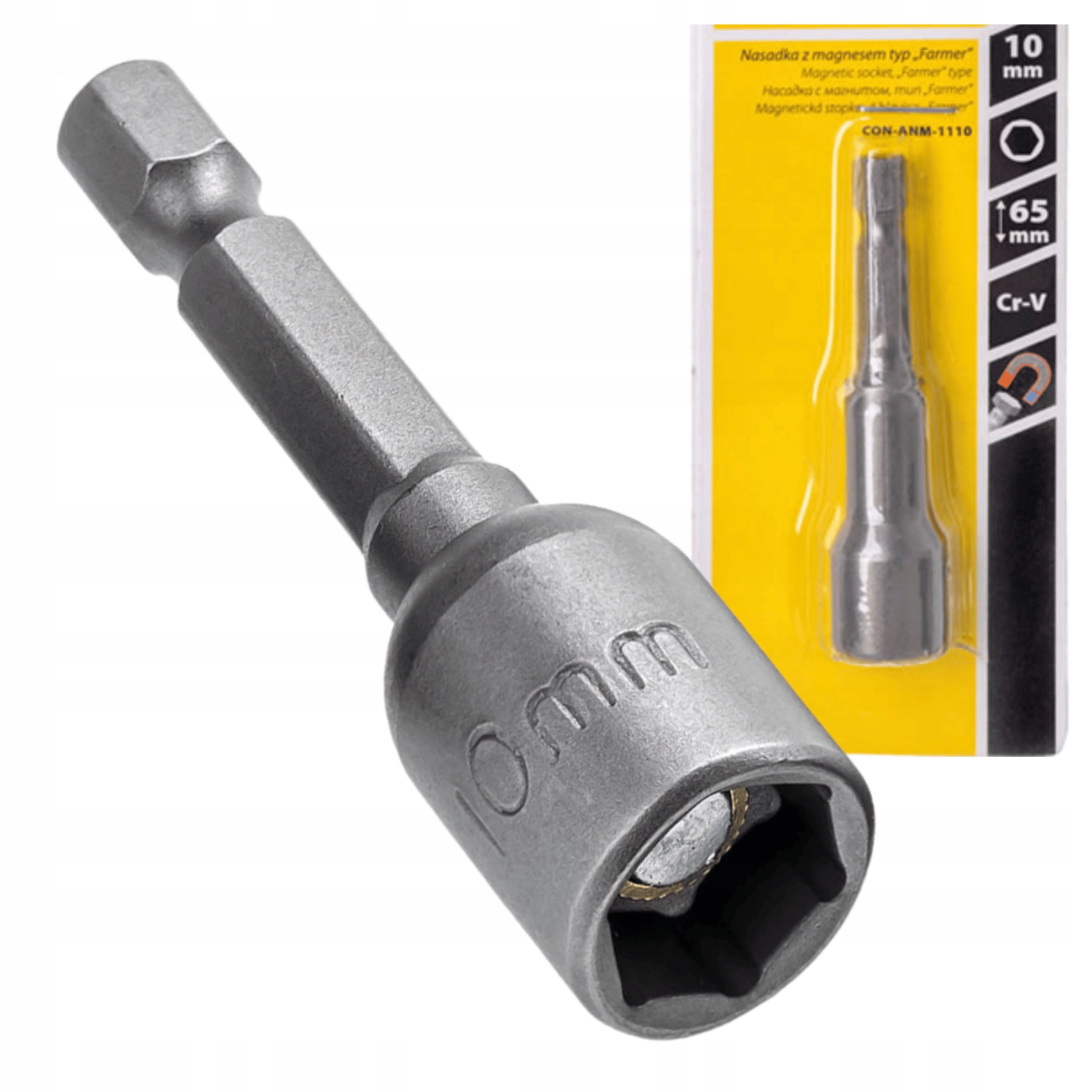 

Nasadka Farmer 10 mm. Klucz Wkrętarki 1/4 Magnes