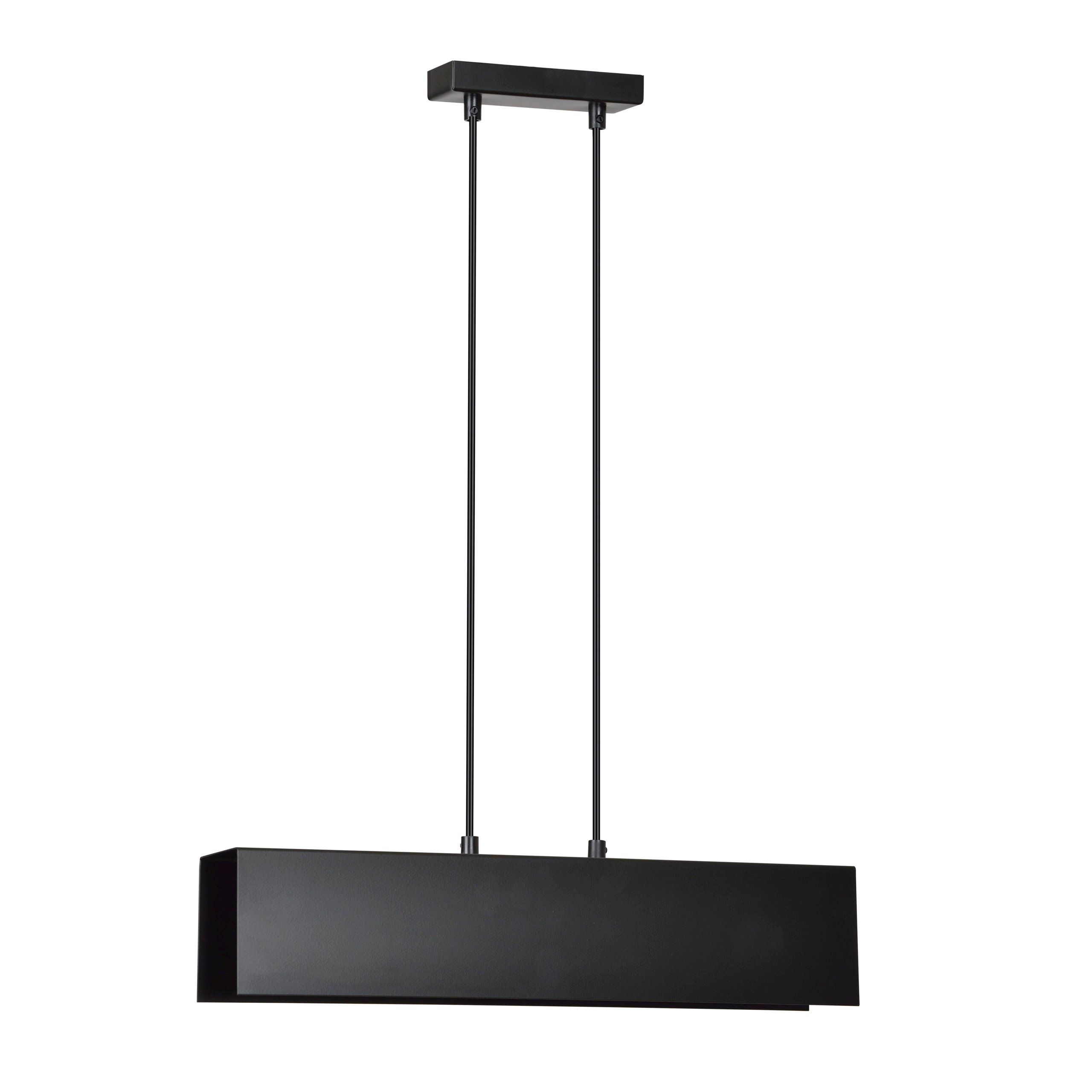 Závesná lampa Gentor 2 čierna s lamelovým nosníkom do jedálne nad stôl a ostrovček loft