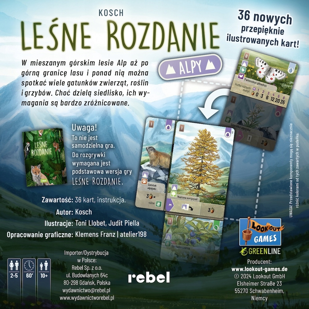 Rebel Leśne rozdanie: Alpy Wiek gracza 8-11 lat 12-14 lat 15-18 lat 18+