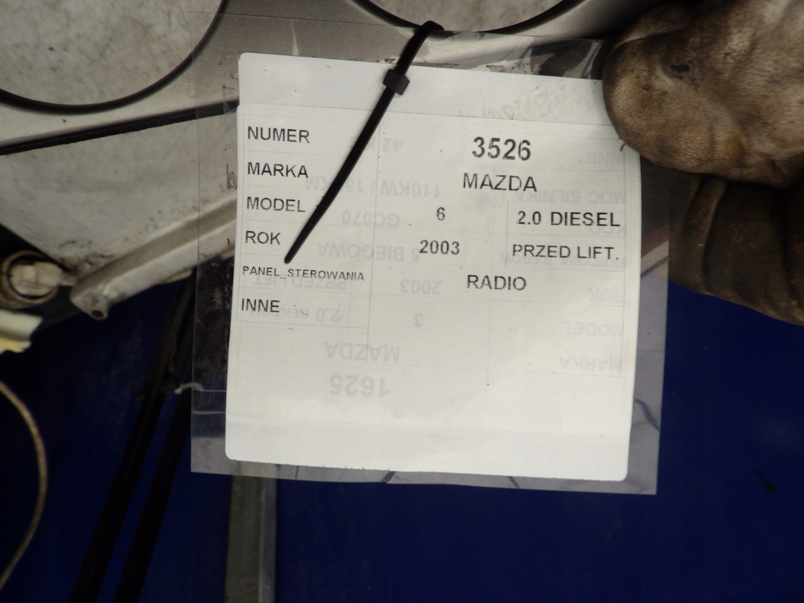 Mazda 6 vezérlő panel radio