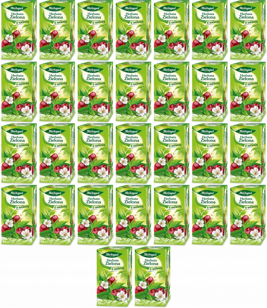 Herbapol herbata Zielona Z Wiśnią 20 Saszetek x72
