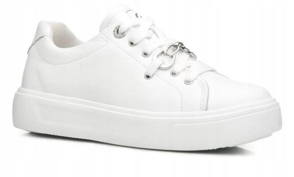 Bílé dámské kožené tenisky na platformě Pegada 211202-01 r37