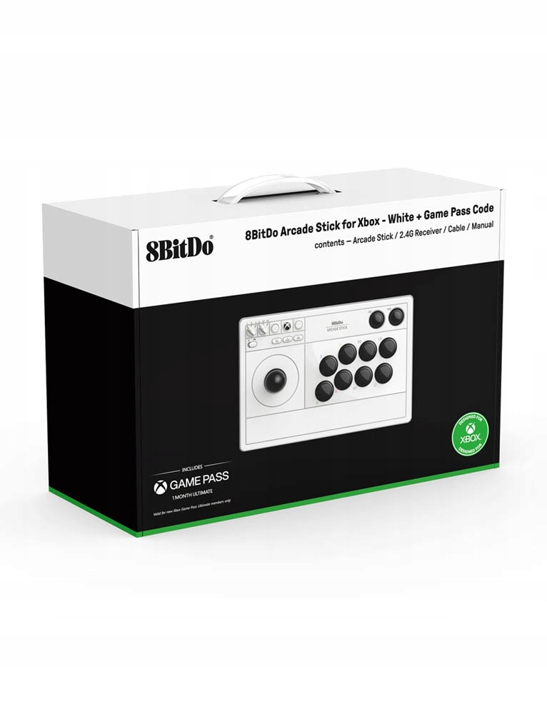 8BITDO Arkádový Ovládač Xbox Windows 1 Mesiac Game Pass Biely