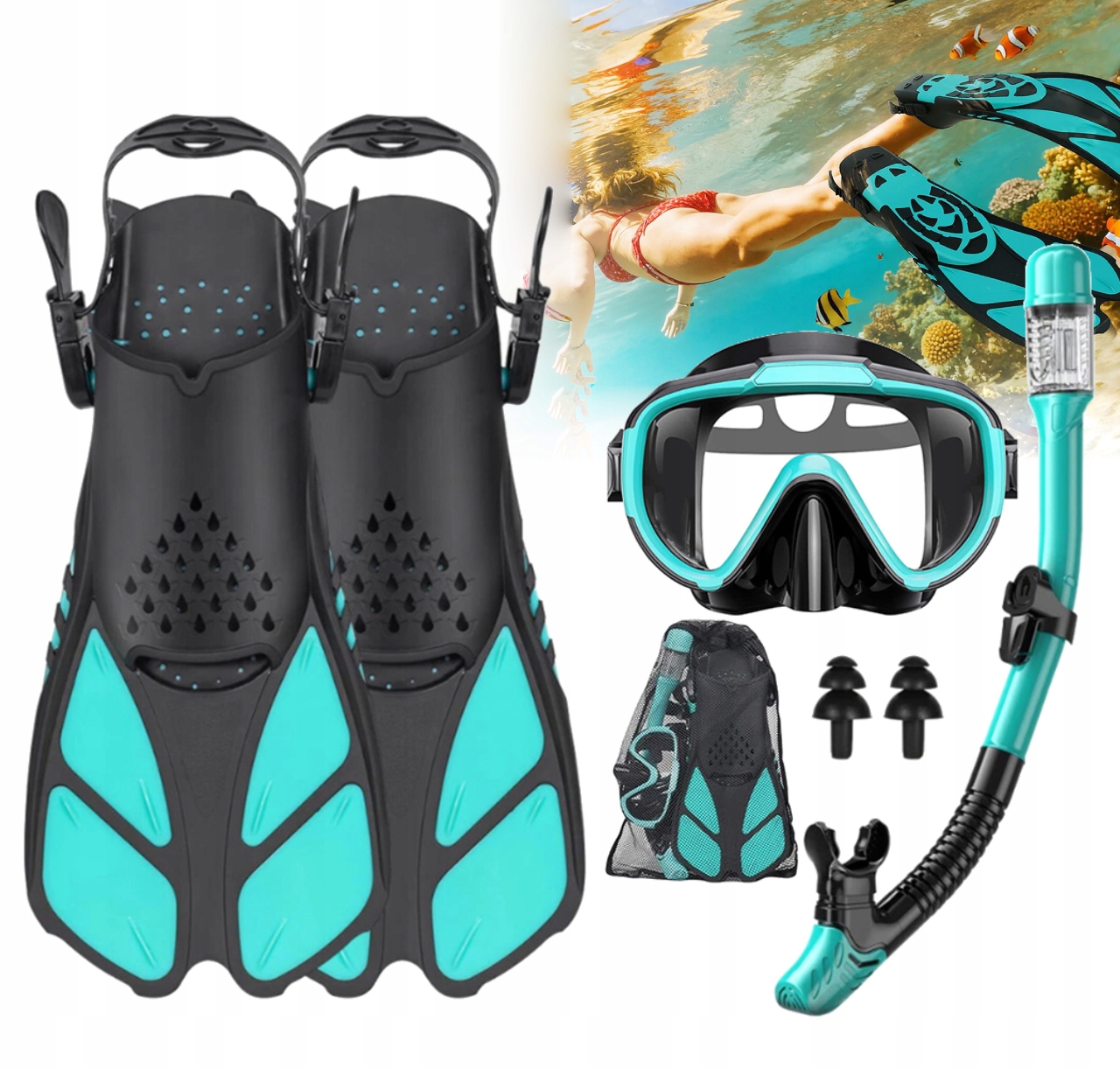 Sada Potápěčské Brýle A Dýmka Na Potápění Brýle A Šnorchl Na Šnorchlování ploutve