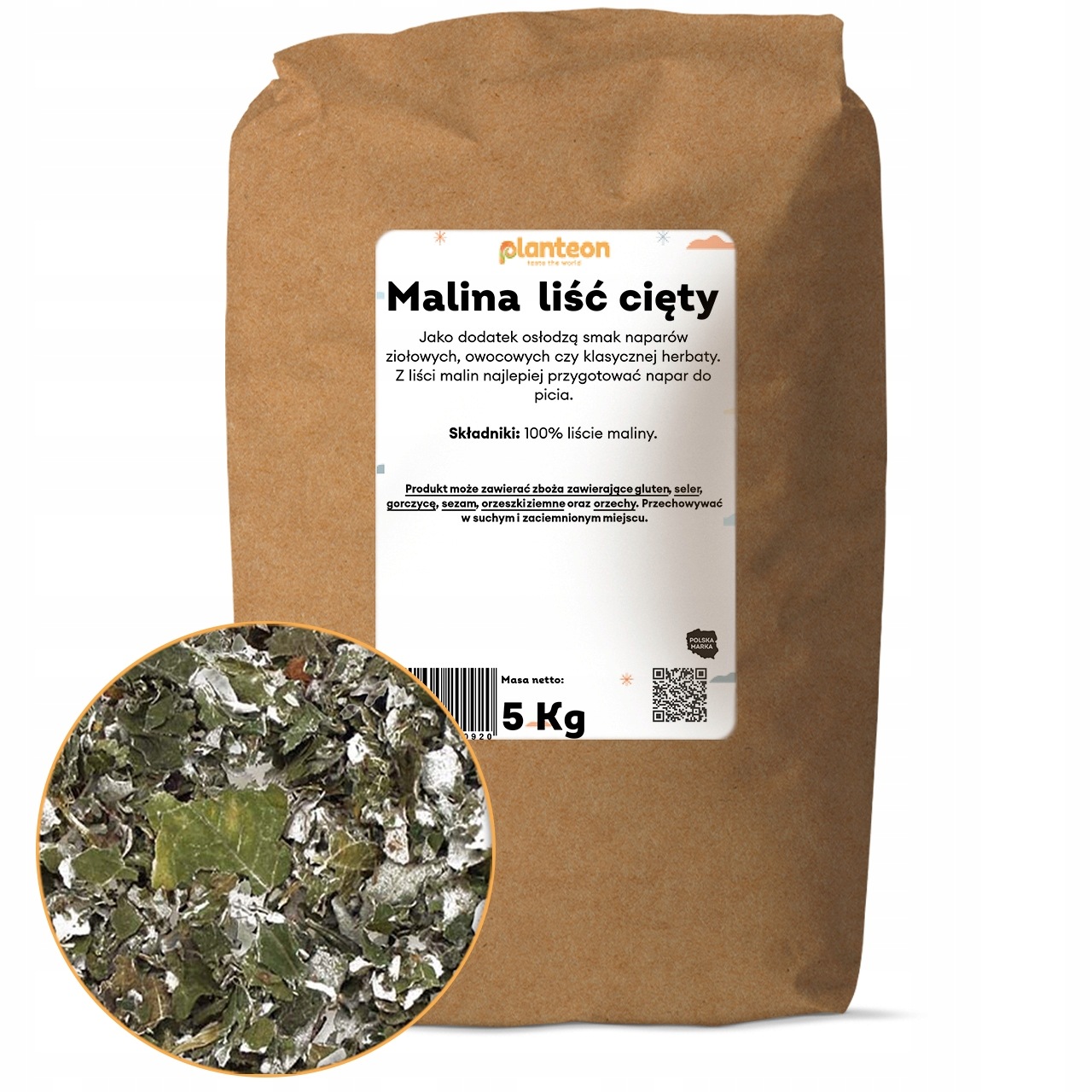Malina liść cięty 5kg herbatka ziołowa liście maliny na napar