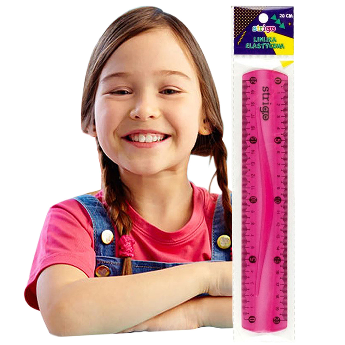 Różowa Linijka Szkolna dla Dziewczynki 20cm OKAZJA