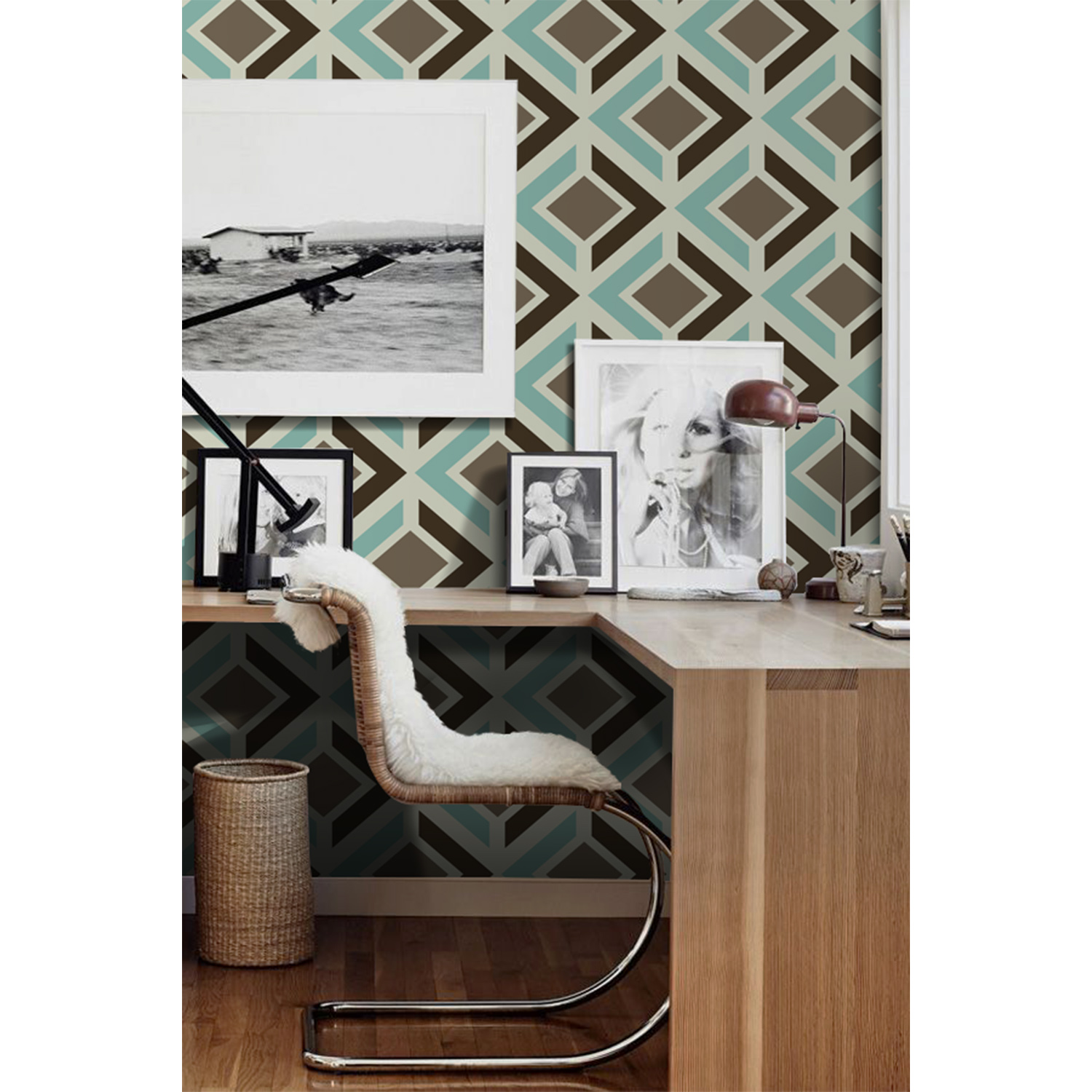 

Flizelina tapeta Retro geometryczny wzór 152x104cm