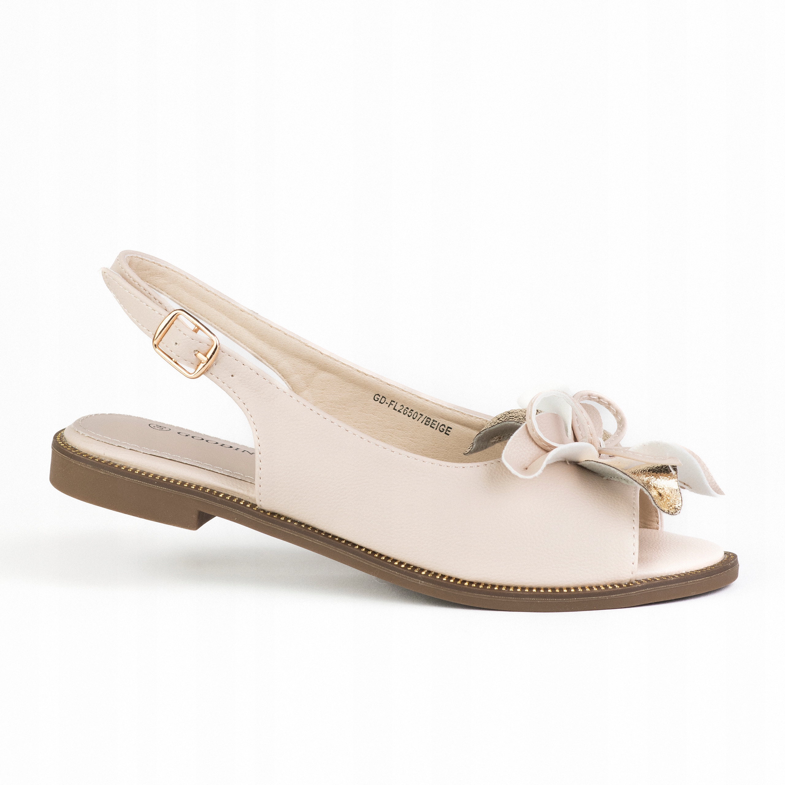Dámské sandály Goodin GD-FL26507 kůže květina lehké pohodlné klasika béžová 38