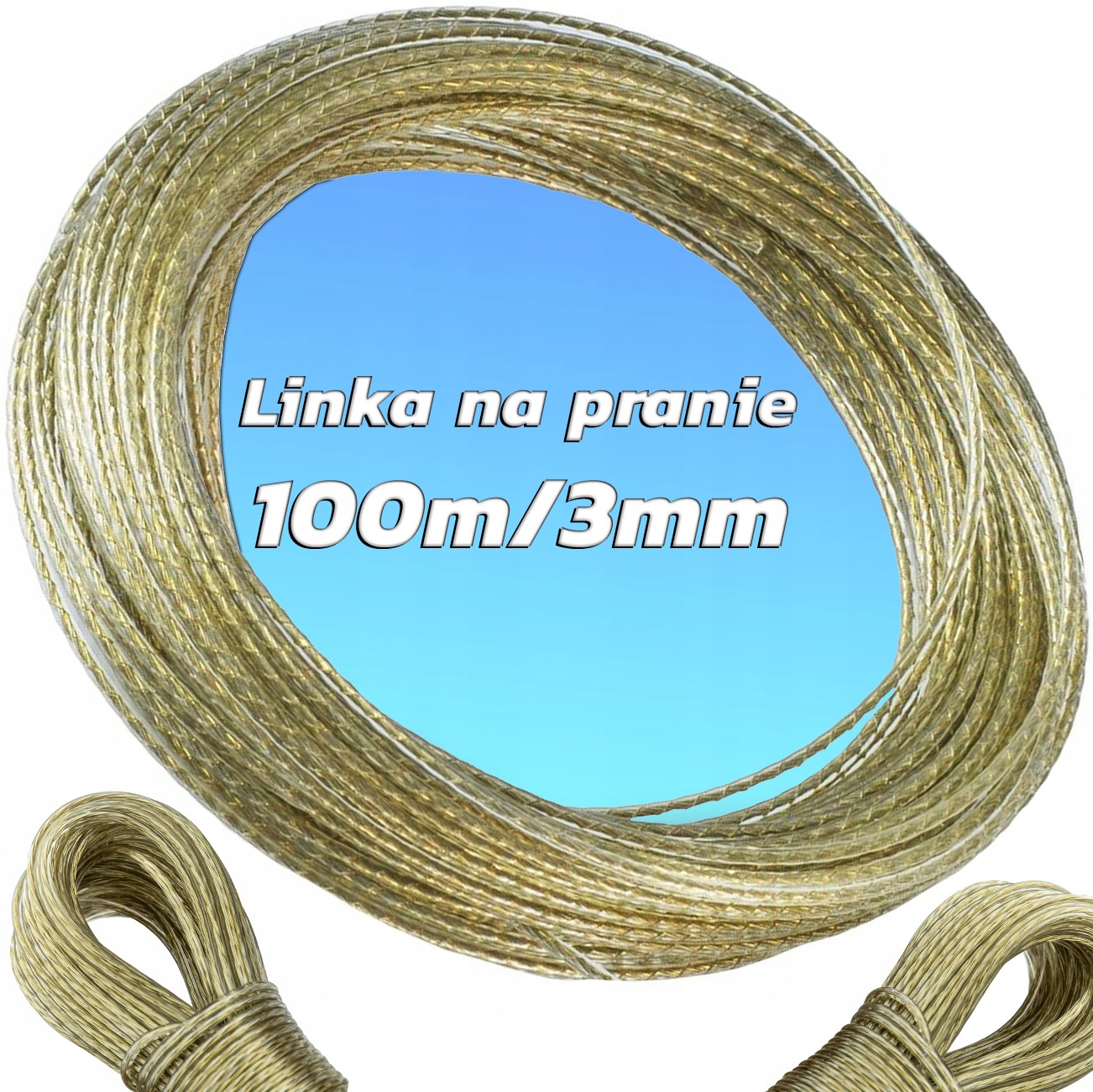 Levně Šňůra Opletené Ocelové Lanko Pvc Na Prádlo Pevná Šňůra 3MM 100M