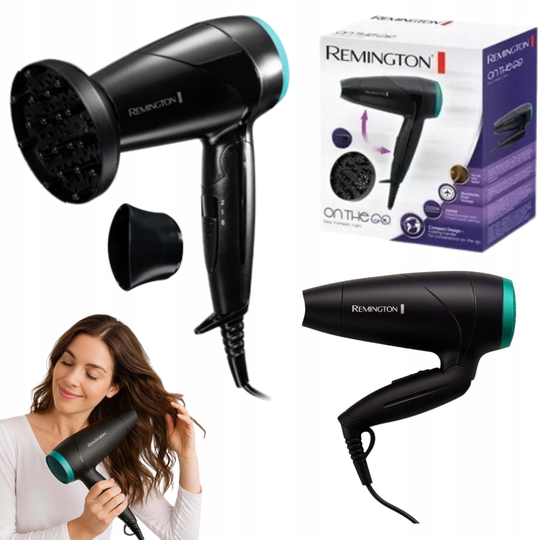 Suszarka Do Włosów Remington Mała Turystyczna Składana Dyfuzor Moc 2000W