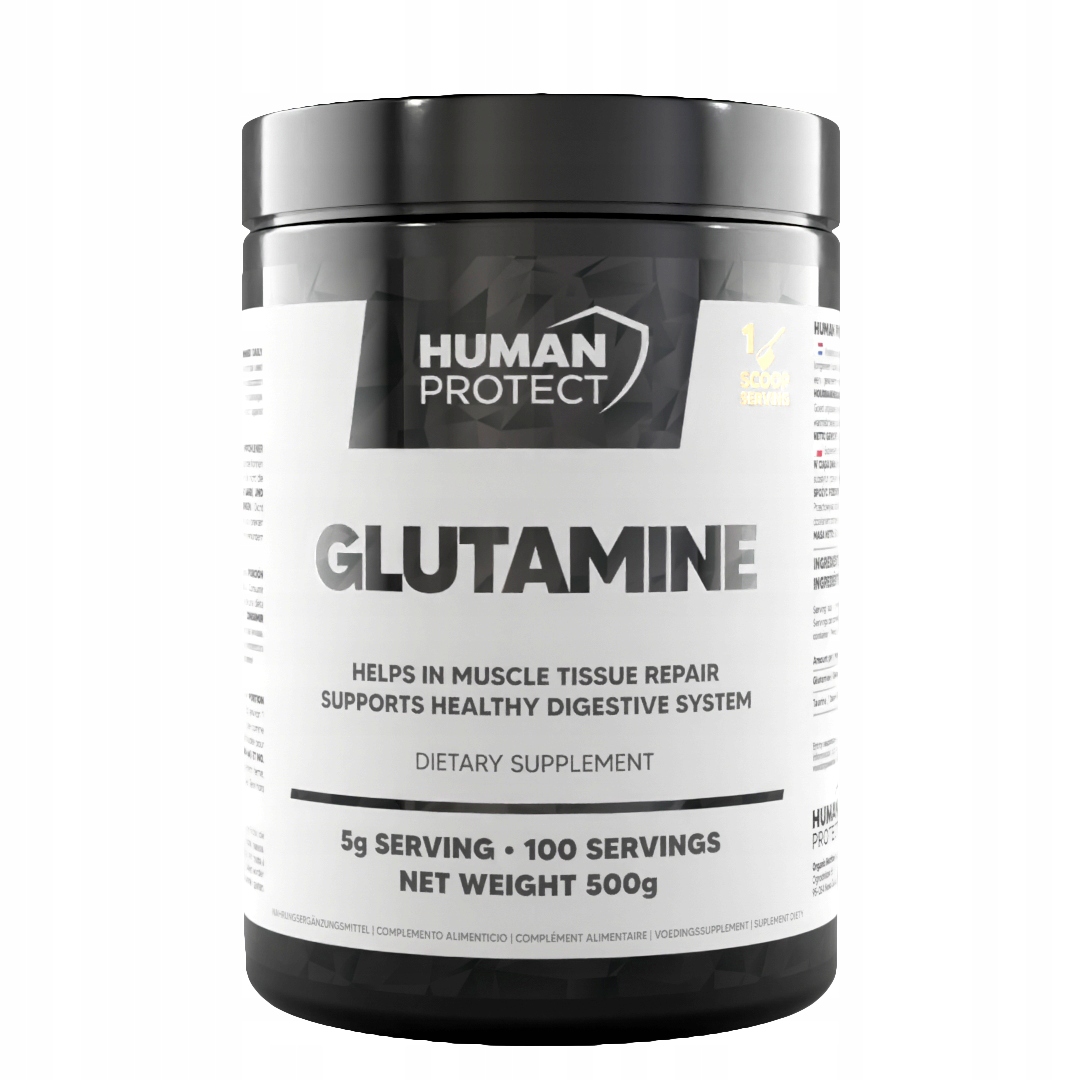 Proszek glutamina GLUTAMINE Human Protect 500 g naturalny
