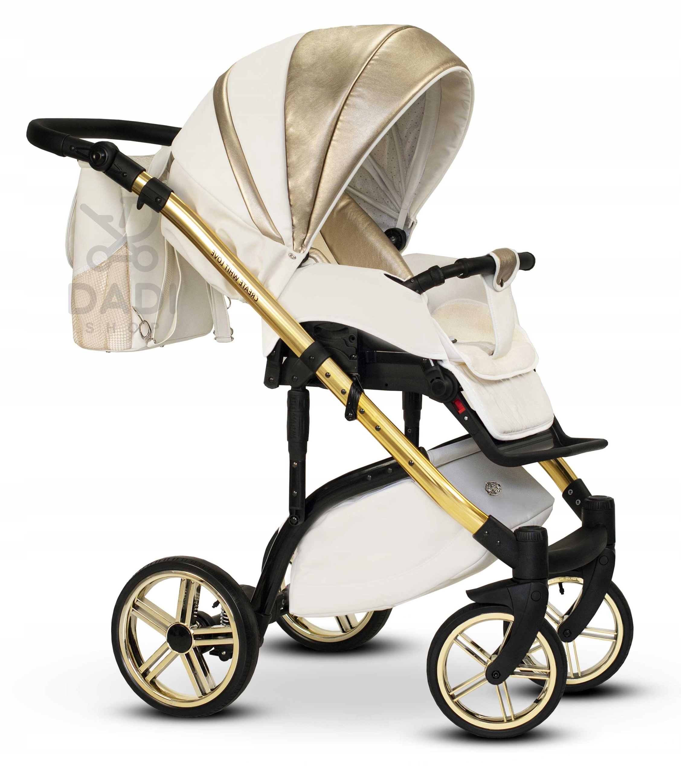 STYLOWY Wózek dziecięcy 3w1 WIEJAR Little Princess beżowo złoty Wysokość produktu po złożeniu 40 cm