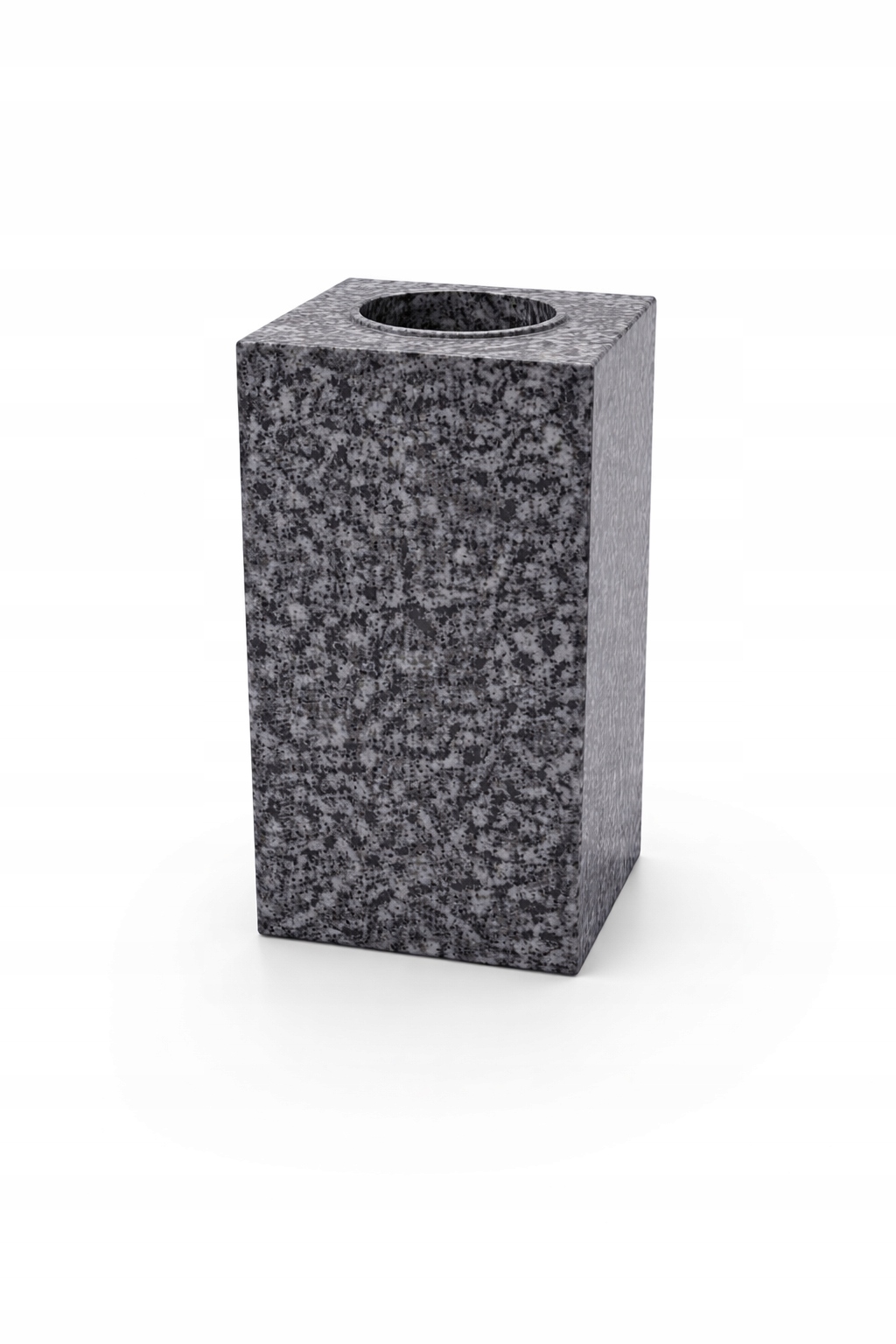 Granitová váza na hřbitovní náhrobek Grafit 28 cm, čtvercová, tmavá žula