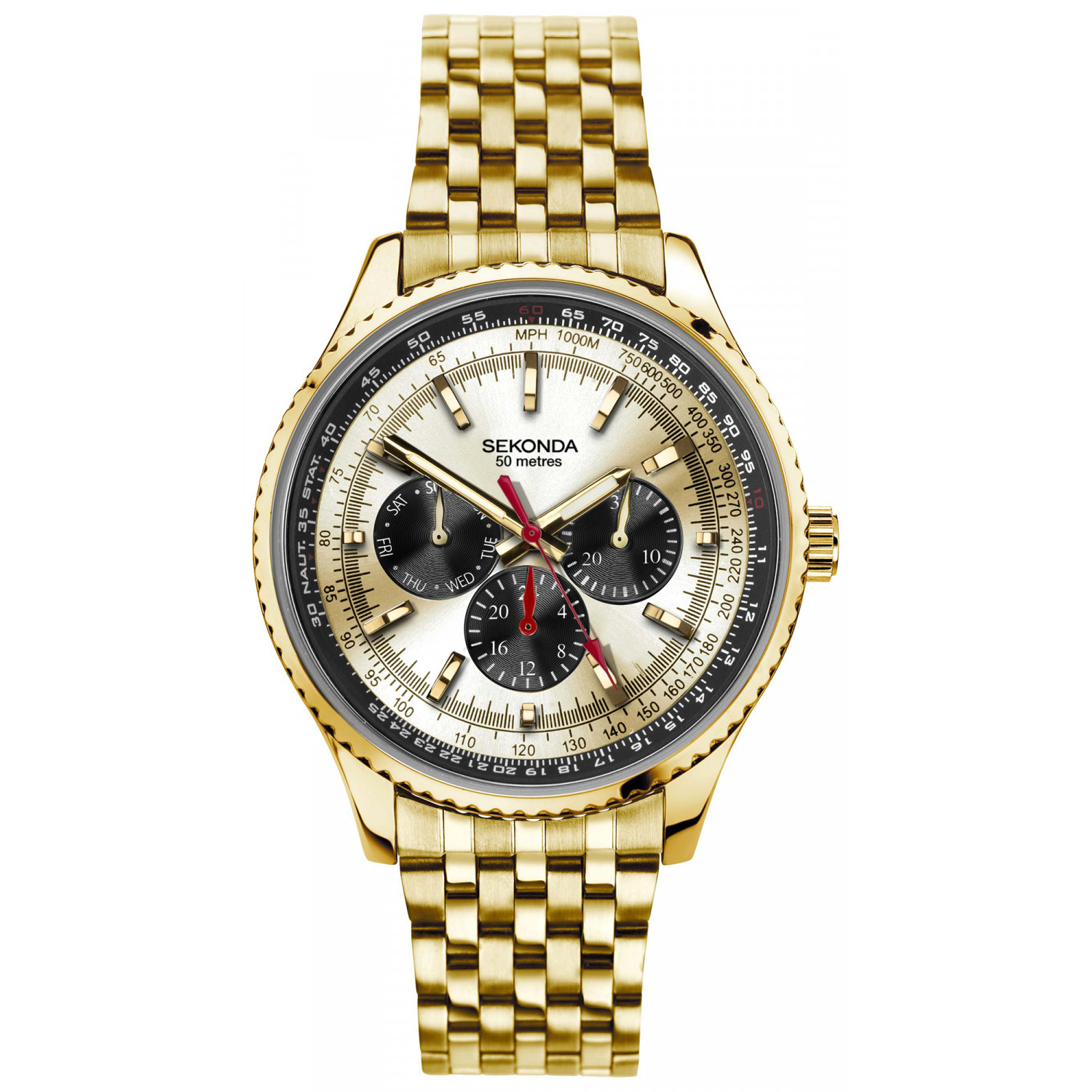 Pánské Hodinky Sekonda 30040 zlatý náramek