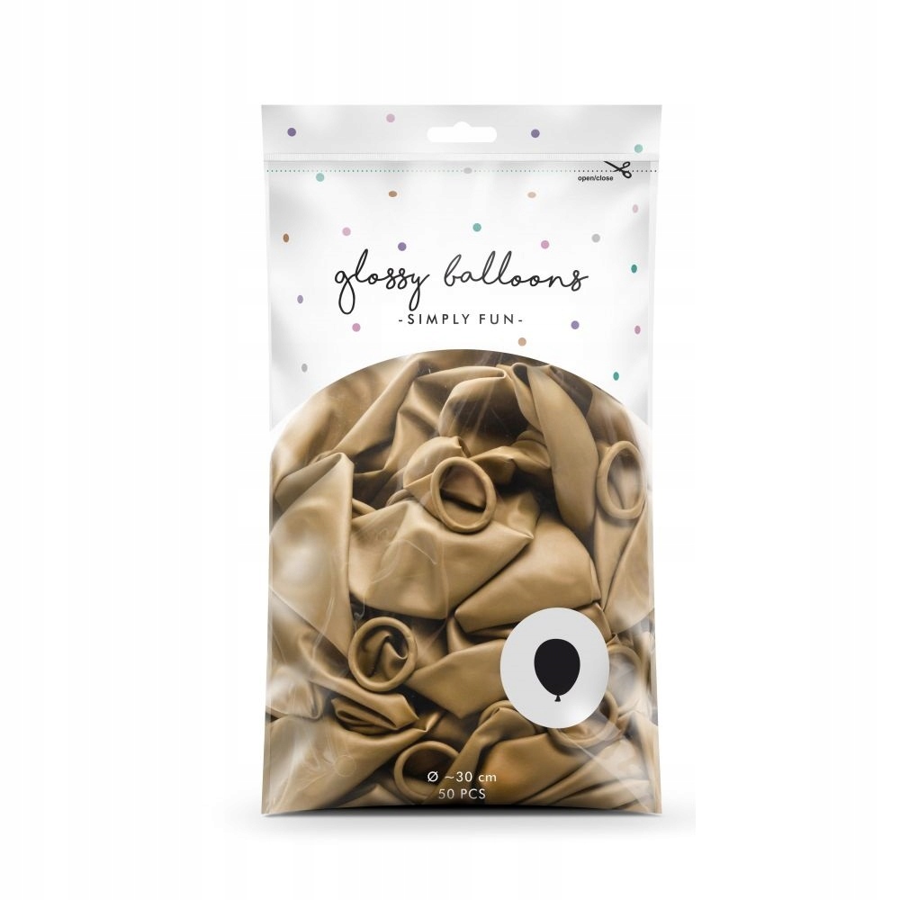 BALONY CHROMOWANE ZŁOTE do girland duże 30 cm 14 cali 50 szt Glossy Materiał lateks