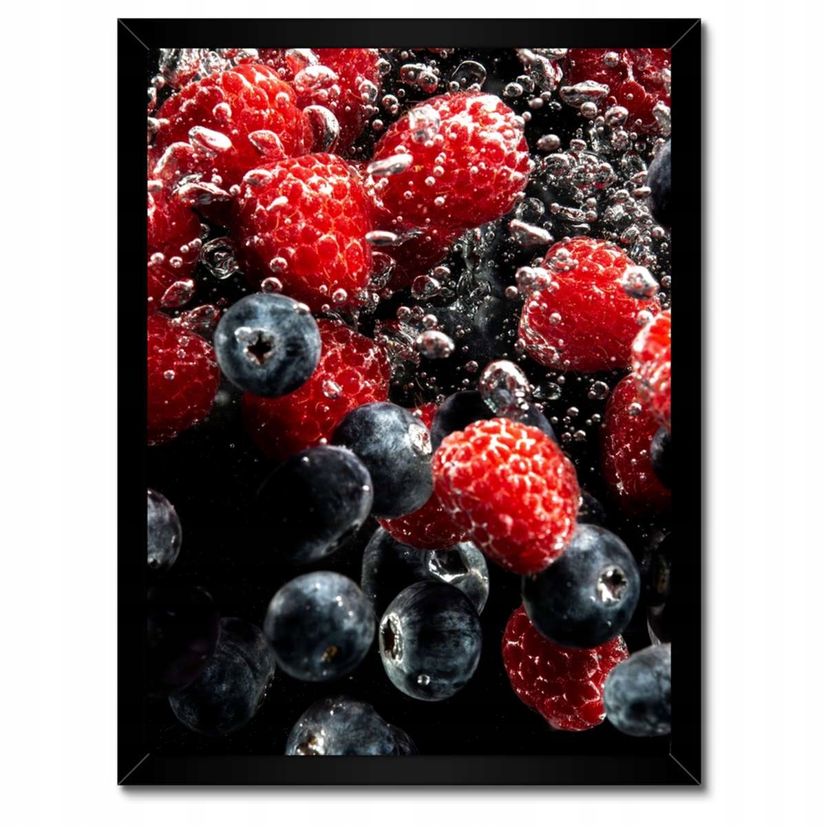 Plakáty v rámu 30x40 Borůvky a maliny voda