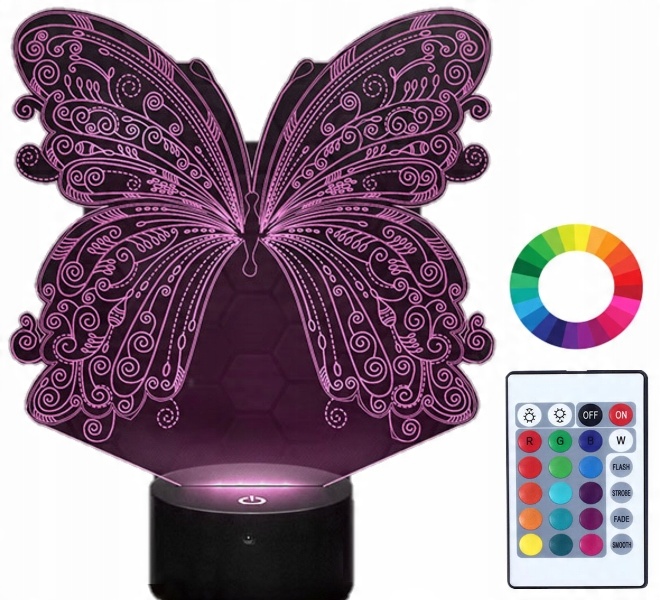 

Lampka Nocna z Imieniem Motyl Wzorki 3D Grawer