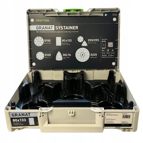 Festool Systainer z wkładką na materiały ścierne D125 i 80x133 bez papierów