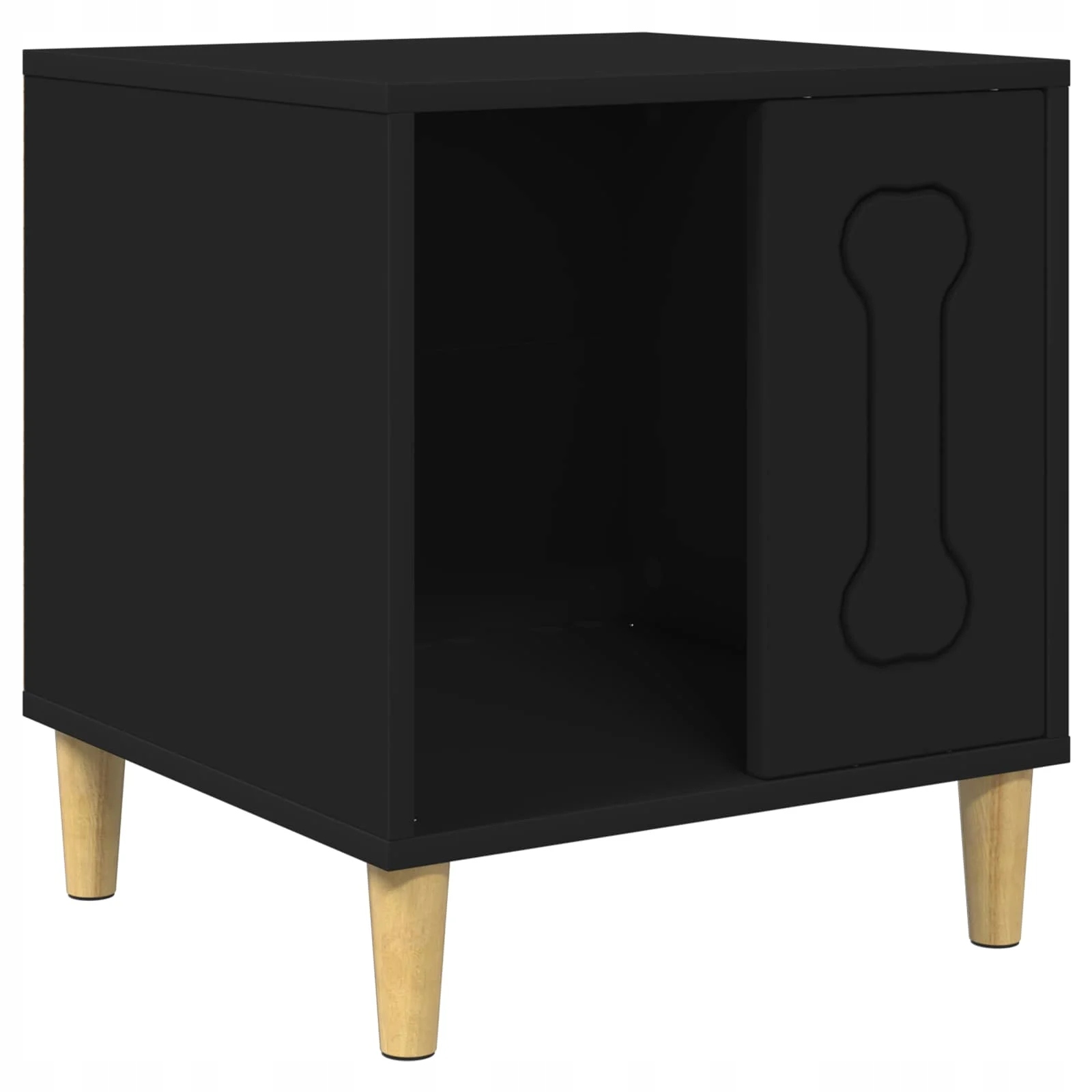 Levně Psí dům Černá 44 x 42 x 49 cm kompozitní dřevo