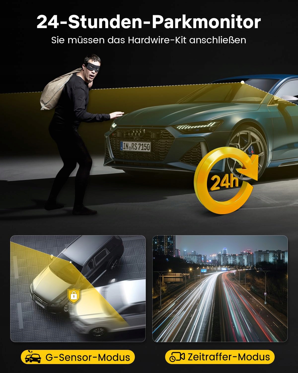 GKU Kamera Samochodowa 4K 2K Ekran Dotykowy GPS WiFi 64GB Karta SD — miniatura 8