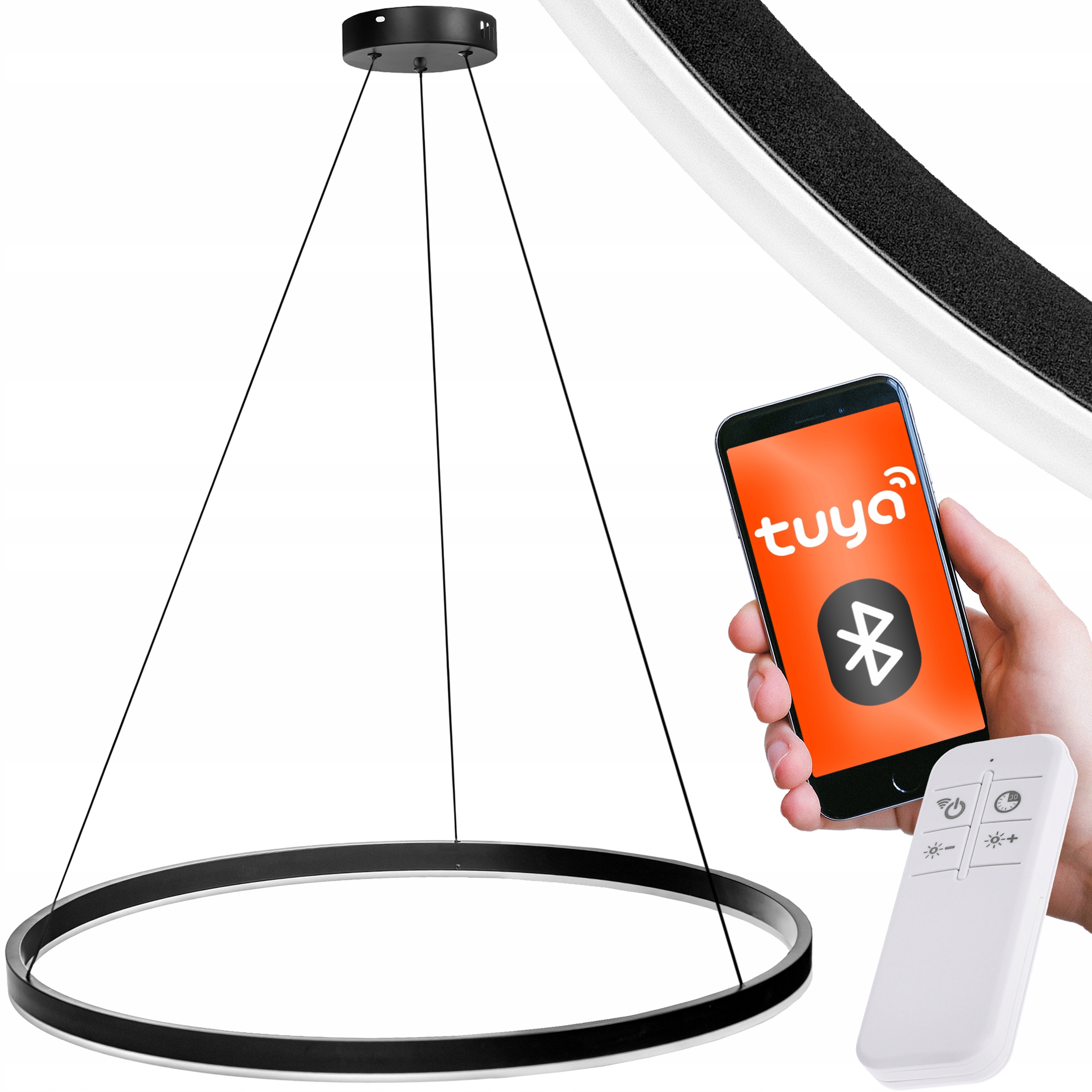 Lampa Sufitowa Wisząca Led okrąg Aplikacja Tuya Smart Bluetooth pilot