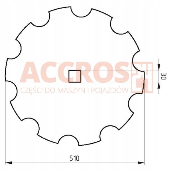 Talerz uzębiony 510 mm brona talerzowa talerzówka Numer katalogowy części K524012420500401