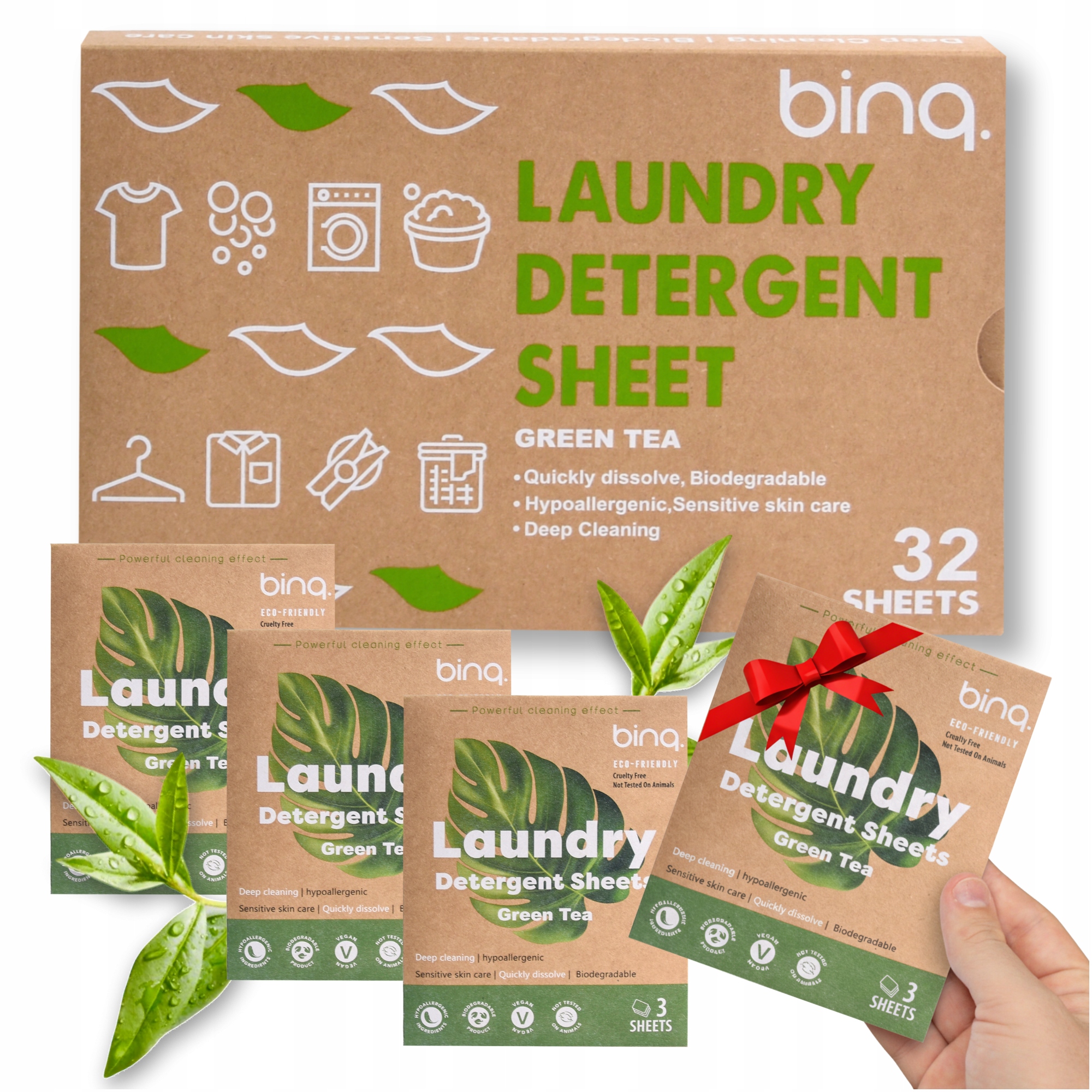 Listki Piorące 44 Prania Ekologiczne Hipoalergiczne Biodegradowalne 3GRATIS