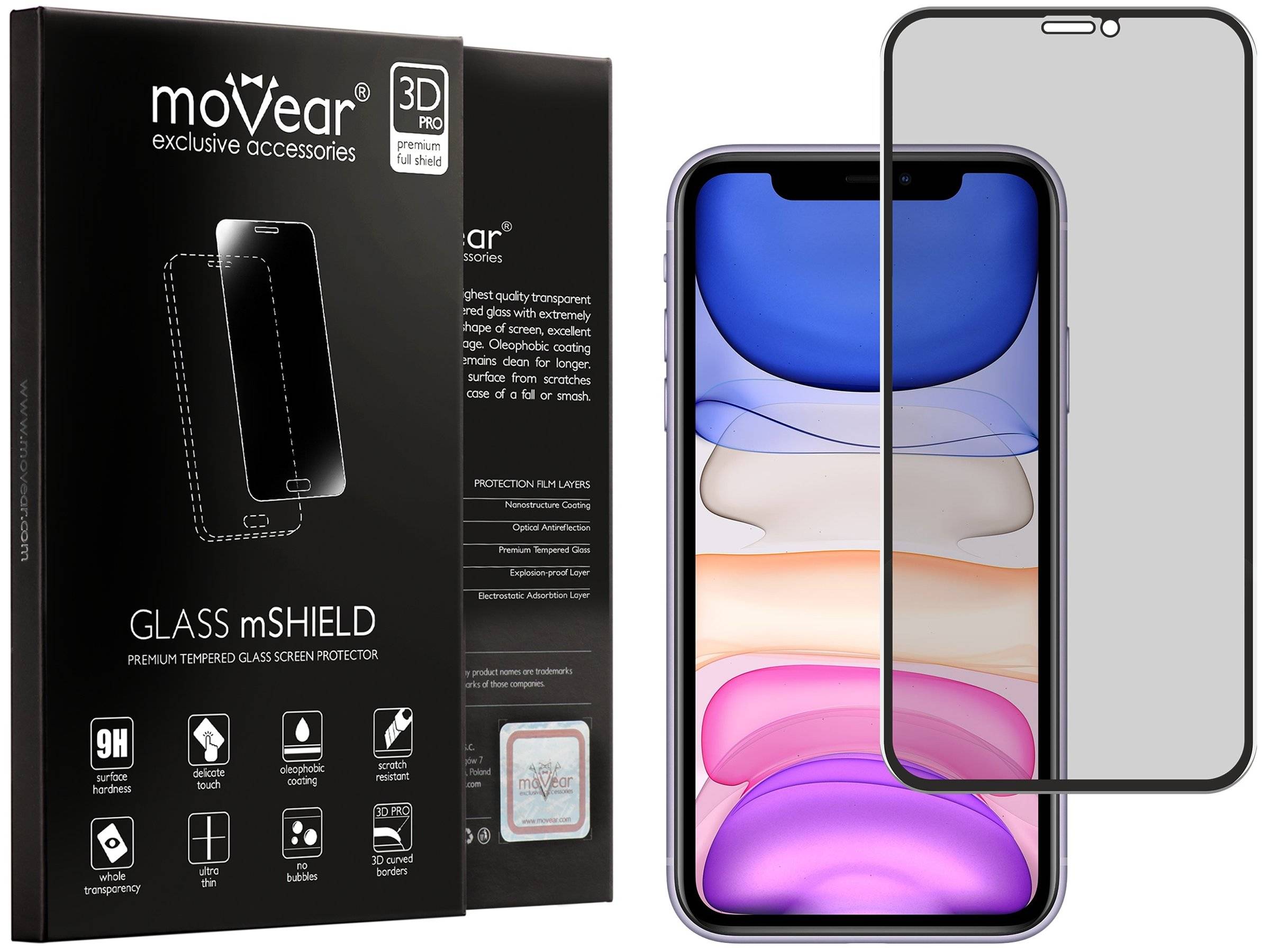 

Prywatyzujące szkło 3D na iPhone 11 Pro Max Movear