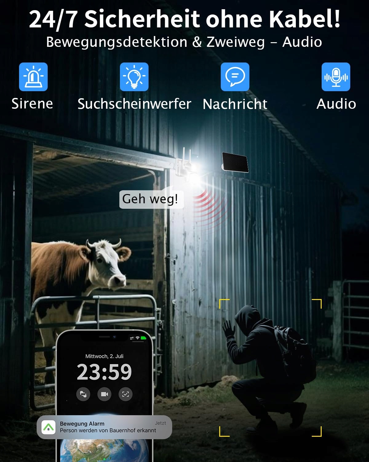 REOLINK Kamera Zewnętrzna 4G LTE z Akumulatorem i Panelem Solarnym — miniatura 3