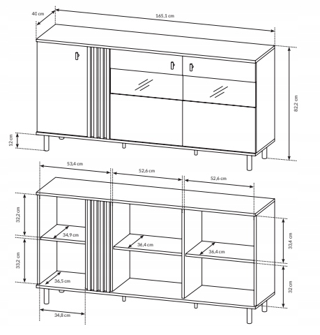 ZESTAW MEBLI 4 elementy DĄB ARTISAN / ANTRACYT Kolor mebla grafit