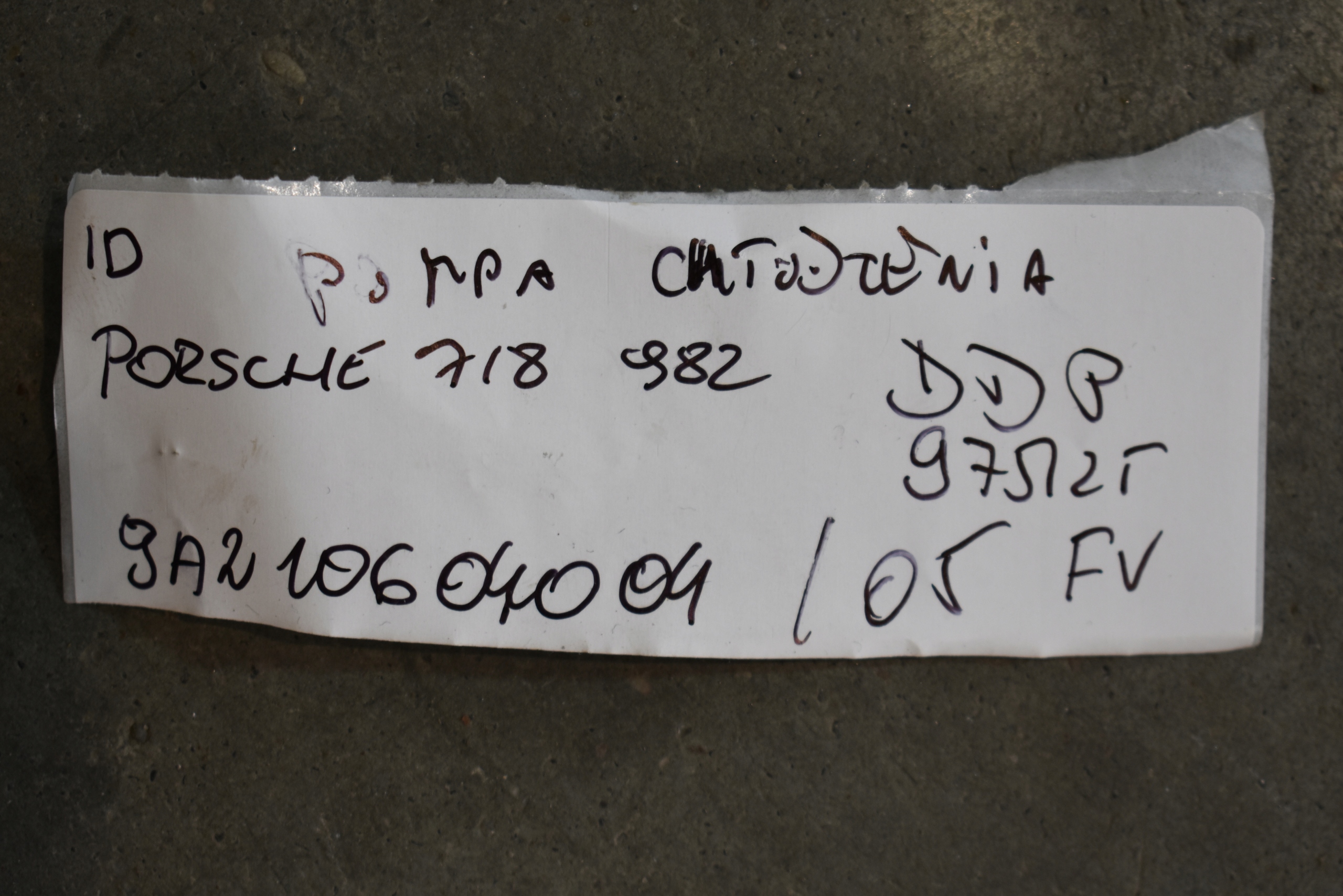 IDEALNA Pompa CHLODZENIA PORSCHE 718 982 DDP 1